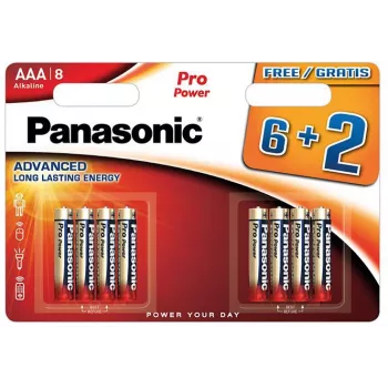 Panasonic Pro Power AAA šarminės baterijos LR03 8 vnt. pakuotė (6+2 bonus)
