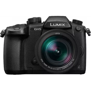 Panasonic Lumix DC-GH5LEG-K veidrodinis fotoaparatas su Leica DG Vario-Elmarit 12-60mm f/2.8-4 ASPH. POWER O.I.S. objektyvu, 20.3MP Micro Four Thirds, 4K 60p vaizdo įrašu, 5 ašių Dual I.S. 2, Wi-Fi/Bluetooth, atsparus purslams ir šalčiui, juodas