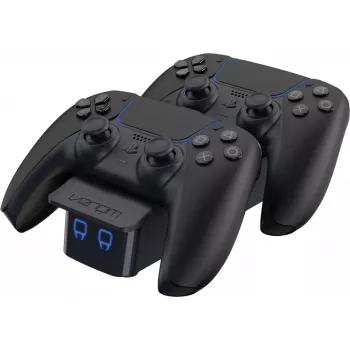 Venom Twin Docking Station, skirta PS5 DualSense valdikliams - juoda