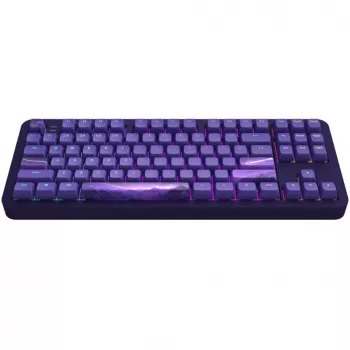 ALU87B Celestial 87 klavišų garsą izoliuojanti mechaninė klaviatūra su G3MS Voidstone linijiniais jungikliais, trijų režimų ryšiu, RGB apšvietimu kiekvienam klavišui, PBT klavišų dangteliais, CNC aliuminio korpusu