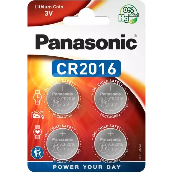 Panasonic CR2016 3V ličio monetinė baterija - 4 vnt. pakuotė (CR-2016EL/4B)