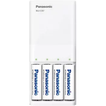 Panasonic eneloop BQ-CC87USB įkroviklis su 4 x 1900 mAh baterijomis (K-KJ87MCC40USB)