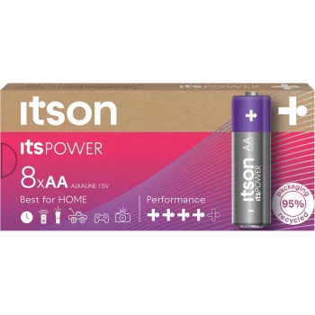 ITSON LR6IPO/8CB šarminės AA baterijos (8 vnt.)