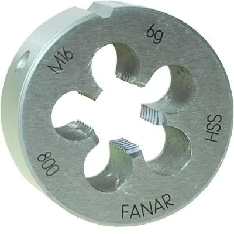 FANAR DIE M20x1 HSS800F apvalus sriegimo įtvaras, metrinis M20 x 1,0 mm, greitapjovis plienas, dešinysis, 6g