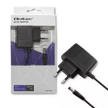 Qoltec 5W kištukinis maitinimo šaltinis 5V/1A DC 5.5x2.1mm