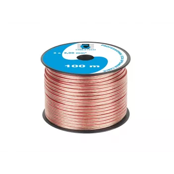 CABLETECH CCA 2,0 mm garsiakalbio kabelis 100 m raudonas/juodas