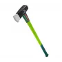 Verto 05G203 600 mm skaidymo kirvis su stiklo pluošto kotu ir ašmenų dangteliu, 1,25 kg grūdinto plieno galvute, ergonomiška neslystanti rankena, žalia/juoda