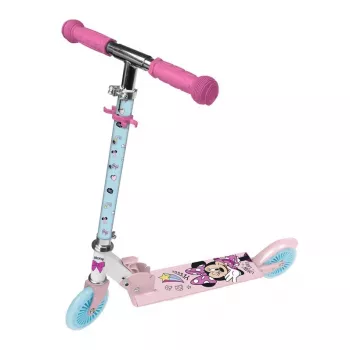 Disney Minnie Mouse 2 ratų paspirtukas vaikams, rožinis, reguliuojamo aukščio, sulankstomas, 50 kg maks.