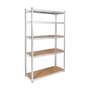 REBEL RB-1253 Metalinė lentyna 205x120x45 cm sidabrinė, 5 lentynos, 875 kg bendra apkrova