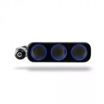 Xblitz R3 3 lizdų automobilinis maitinimo skirstytuvas su 2 USB prievadais, 12V/24V, 120W, 70cm laidas, juodos spalvos