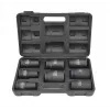 AWTOOLS AW38855 3/4 colio pavaros gilieji smūginiai lizdai, 8 vnt., metriniai, 24-41mm, Cr-Mo, 6 kampų, ilgi, juodos fosfatinės dangos, DIN 3121, pūsto plastiko dėkle