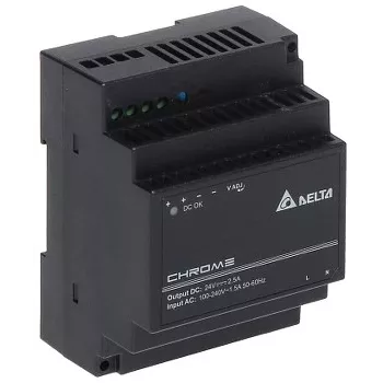 DRC-24V60W-1AZ 60W DIN bėgio perjungiamasis maitinimo šaltinis, 24V 2.5A, 90-264VAC įėjimas, plastikinis korpusas
