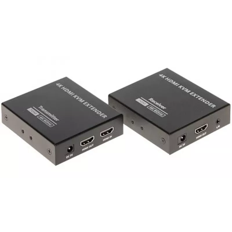 HDMI + USB KVM prailgintuvas per IP, 4K@30Hz, 120m, PoE, IR, metalinis