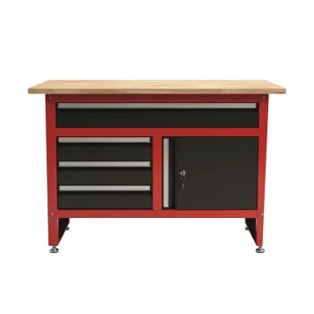 AWTOOLS dirbtuvės stalas su 4 stalčiais 120x60x85 cm pilkas/mėlynas