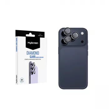 MyScreen Diamond Glass fotoaparato objektyvo dangtelis, skirtas Apple iPhone 17 Pro – itin skaidrus 9H grūdintas stiklas, atsparus įbrėžimams, lengvai montuojamas