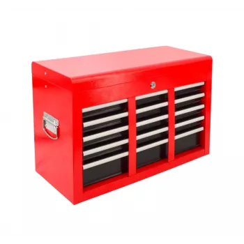 AWTOOLS metalinė įrankių dėžė su 9 stalčiais, 60x26x39 cm, raudona