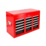 AWTOOLS metalinė įrankių dėžė su 9 stalčiais, 60x26x39 cm, raudona