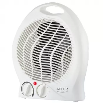 Adler AD 7728 PTC keraminis ventiliatorinis šildytuvas 2000W su svyravimu, 2 šildymo režimais, šalto oro režimu, apsauga nuo perkaitimo ir apvirtimo, baltas/juodas