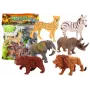 LEAN TOYS Laukinės faunos figūrėlių rinkinys (6 vnt.): dramblys, liūtas, raganosis, tigras, zebras, žirafa