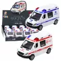 LEAN TOYS policijos automobilis ir greitosios pagalbos automobilis su trinties varikliu, šviesomis ir garsais, atidaromomis durimis, mišrus asortimentas