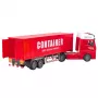 LEAN TOYS Transporto sunkvežimis su konteineriu, šviesomis ir garsais, raudonas