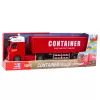 LEAN TOYS Transporto sunkvežimis su konteineriu, šviesomis ir garsais, raudonas