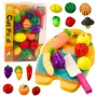LEAN TOYS vaisių ir daržovių pjaustymo lentelė su peiliu, edukaciniai aksesuarai vaikams