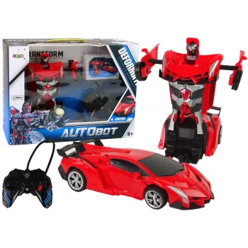 LEAN TOYS Automobilis Robotas 2-in-1 nuotolinio valdymo R/C transporto priemonė raudona
