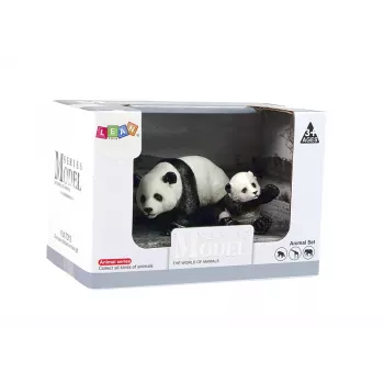 LEAN TOYS 2 pandų figūrėlių rinkinys su jaunikliu, Animals of the World serija