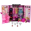 LEAN TOYS lėlė su drabužių spinta ir persirengimo kambariu lėlėms grožio mergaitės lagamine