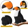 LEAN TOYS Pliušinis tukanas paukštis pliušinis žaislas talismanas minkštas žaislas baltas 30cm