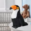 LEAN TOYS Pliušinis tukanas paukštis pliušinis žaislas talismanas minkštas žaislas baltas 30cm