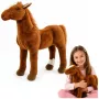 LEAN TOYS rudas pliušinis arklys, minkštas žaislas 40 cm