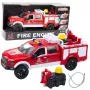 LEAN TOYS Gaisrinis automobilis su vandens purškimu, šviesomis ir garsais, baltas ir raudonas, 1:12