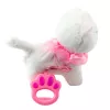 LEAN TOYS interaktyvus kačiukas su pavadėliu, rožinis, su raukšlėta apykakle, vaikšto ir miauksi
