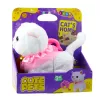 LEAN TOYS interaktyvus kačiukas su pavadėliu, rožinis, su raukšlėta apykakle, vaikšto ir miauksi