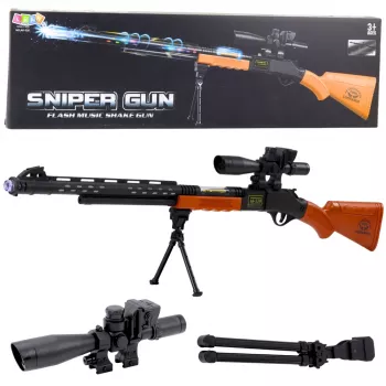 LEAN TOYS žaislinis snaiperio šautuvas AK-528 su taikikliu, trikoju, šviesos ir garso efektais