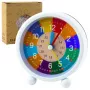 LEAN TOYS vaikų mokomasis žadintuvas - mėlynas analoginis kvarcinis su tyliu slydimu, minučių ir sekundžių mokymosi ciferblatu, snaudimo funkcija ir foniniu apšvietimu, 9 cm