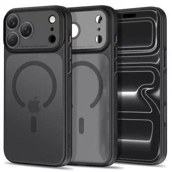 Tech-Protect MagPrime MagSafe skaidrus dėklas, skirtas iPhone 17 Pro / 18 Pro - matinė juoda