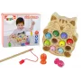 LEAN TOYS medinis žuvų gaudymo žaidimas su 2 meškerėmis ir kačiuku