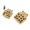 LEAN TOYS medinis žuvų gaudymo žaidimas su 2 meškerėmis ir kačiuku