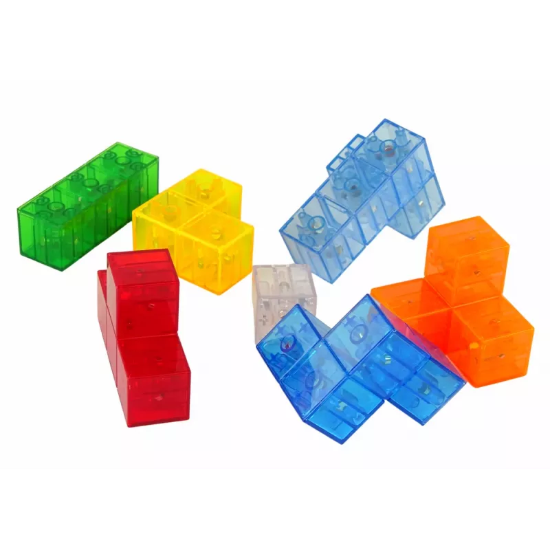 LEAN TOYS Magic Magnetic Cube 7 Elements - Magnetinis 3D galvosūkis, 7 dalys, įvairių spalvų, lavinantis žaislas nuo 6 metų