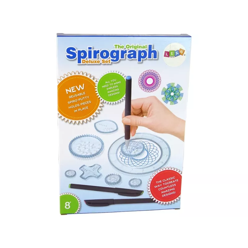 LEAN TOYS Spirografo edukacinis rinkinys – geometrinio piešimo rinkinys vaikams nuo 6 metų