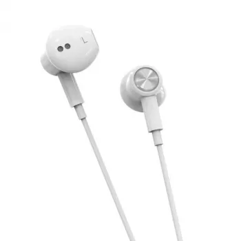 Beline USB-C ausinės į ausį su mikrofonu ir nuotolinio valdymo pulteliu, baltos
