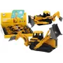 LEAN TOYS vikšrinis ekskavatorius statybinė transporto priemonė su 2 kaušais geltona