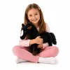 LEAN TOYS Pliušinis arklys Minkštas žaislas Mascot Juodas 40cm x 37cm