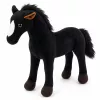 LEAN TOYS Pliušinis arklys Minkštas žaislas Mascot Juodas 40cm x 37cm