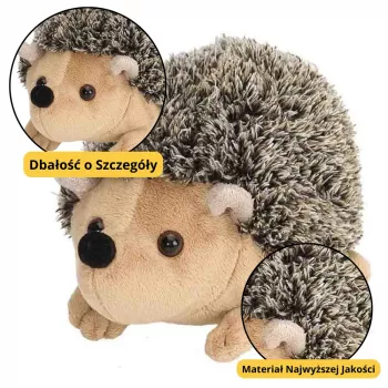 LEAN TOYS Pliušinis ežiukas Mascot minkštas žaislas rudas 17,5 cm