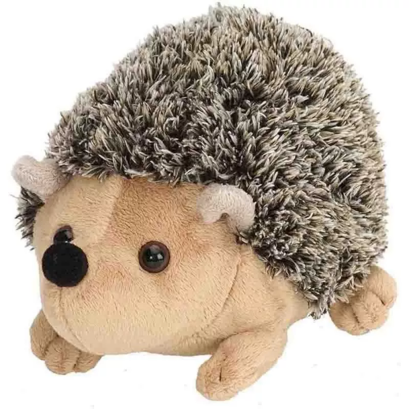LEAN TOYS Pliušinis ežiukas Mascot minkštas žaislas rudas 17,5 cm