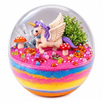 LEAN TOYS Crystal Growing eksperimentų rinkinys Vienaragio terariumas su LED apšvietimu